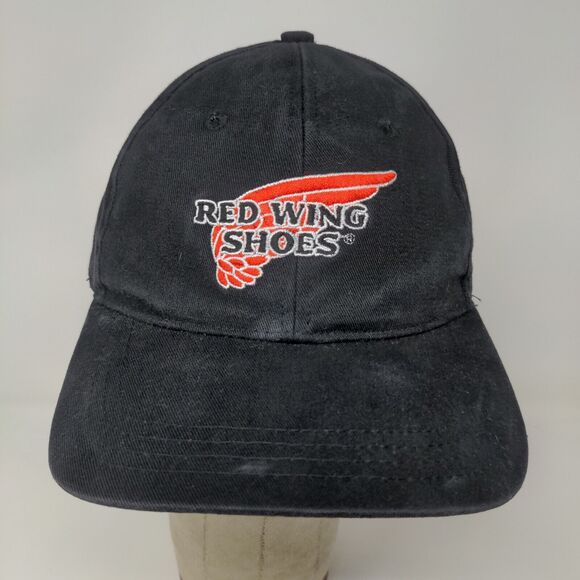 Red Wing Shoes Mens Strapback Hat Black Adjustable Embroidered Logo - Picture 3 of 10